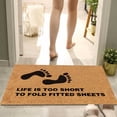 thumbnail image 4 of 16x24 Inch Coir Doormat Holder Mats for Front Door Summer Rug Outdoor Home Décor Doormat Entrance Door Mats for Entrance, Patio, High Traffic Areas, LIFE IS TOO SHORT TO FOLD FITTED SHEETS, 4 of 6