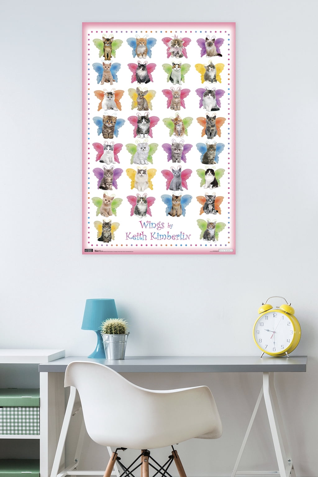 Keith Kimberlin - Kittens with Butterfly Wings Wall Poster, 22.375" x 34"