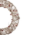 thumbnail image 4 of Northlight 18" Prelit Champagne Gold Glittered Rattan Berry Christmas Wreath - Clear Lights, 4 of 6