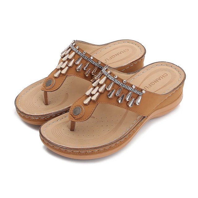 Zapatos de mujer Tacón inclinado Sandalias de tacón bajo Zapatillas casuales de talla grande Chanclas Wmkox8yii hj789