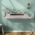 thumbnail image 6 of Bowery Hill Wood Wall Mounted Makeup Vanity in Coastal White, 6 of 12