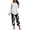 h134_White, variant on Zormilly Plus Size Outfits for Women 2 Piece Sets Long Sleeve Shirts Printed Wide Leg Pants Soft Lounge Sets, S-5XL