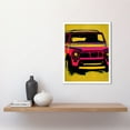thumbnail image 2 of Vibrant Pop Art Car Bumper Hot Pink on Yellow Acrylic Paint Art Print Framed Poster Wall Decor 12x16 inch, 2 of 5
