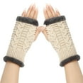 thumbnail image 2 of GDREDA Thermal Gloves for Women Cold Weather Windproof Winter Mittens with Touchscreen Technology Beige,One Size, 2 of 4