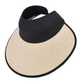 thumbnail image 2 of Visor Hats for Women, Head Open-top UPF 50+ UV Protection Caps, Summer Ponytail Straw Beach Hat for Mountaineering, Travel and Outdoor, Beige, 2 of 8