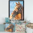 thumbnail image 3 of Designart 'Close Up Portrait of A Brown Horse' Farmhouse Framed Art Print, 3 of 4