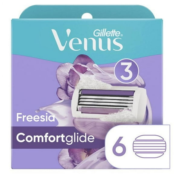Gillette Venus ComfortGlide Womens Razor Blade Refills, 6 Count, Freesia Scented Gel Bar Protects Againist Skin Irritation