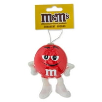 M&M`s Red Character Decoupage Christmas Ornament, 1 Count, Red, Plastic, By Ruz