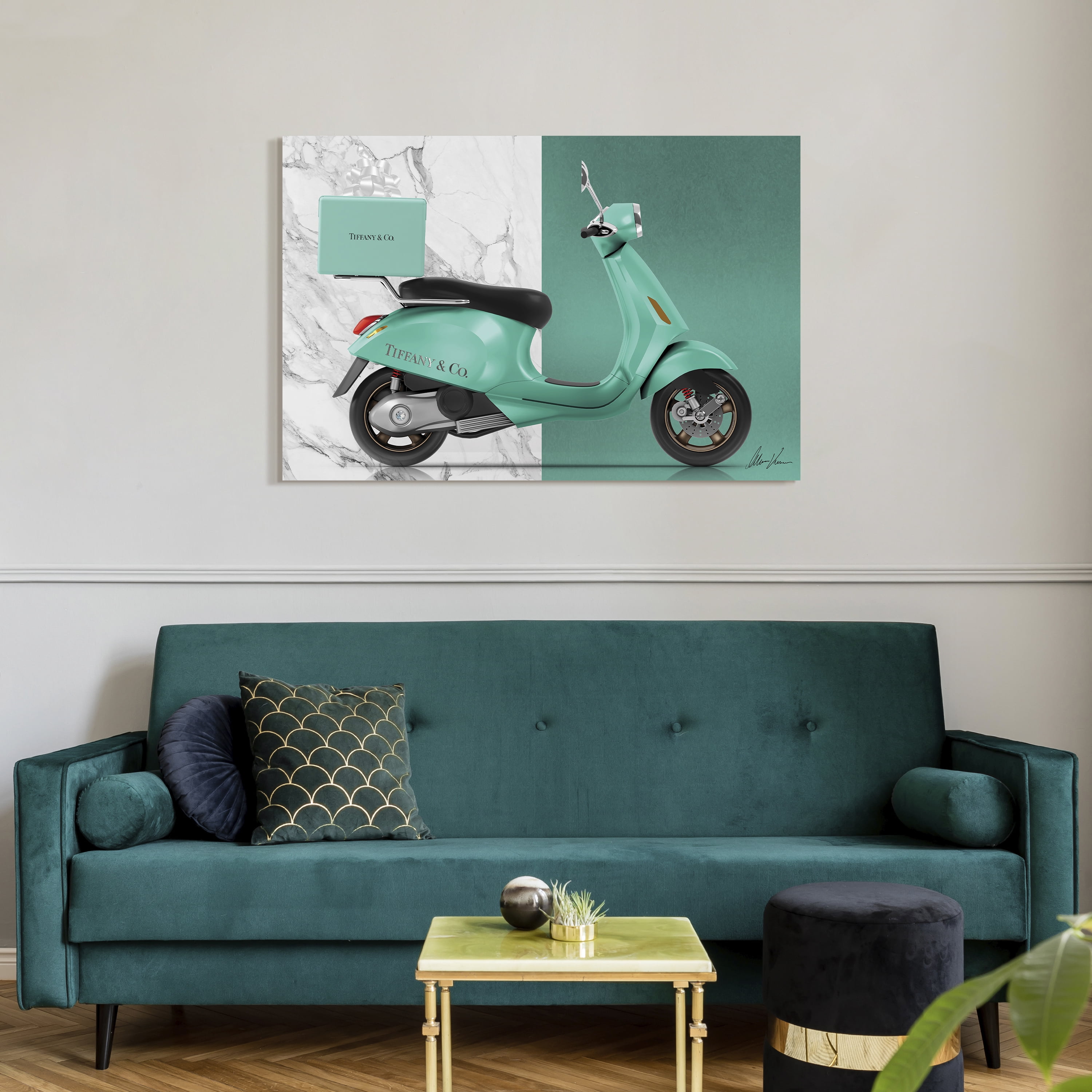 Special Delivery Frameless Free Floating Tempered Glass Panel Graphic Wall Art , 32" x 48" each