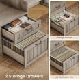 thumbnail image 2 of 59" Farmhouse L Shaped Computer Desk with 2 Drawers and Storage Cabinet, Wood Corner Office Desk for Home Office, 2 of 7