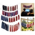thumbnail image 6 of Patriotic Bunting Garland, Fourth of July Bunting, Red White and Blue Party Decorations, Patriotic Decorations Outdoor, 79X2 Inch No-Assembly Star Pattern Ribbon Banner for Front, 6 of 6