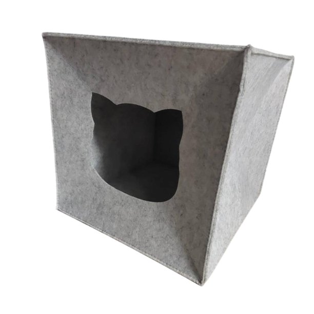 Cama para gatos Salvador refugio plegable cueva de fieltro Boca de gato gris claro