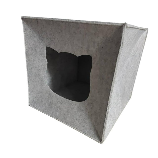Cama para gatos Salvador refugio plegable cueva de fieltro Boca de gato gris claro