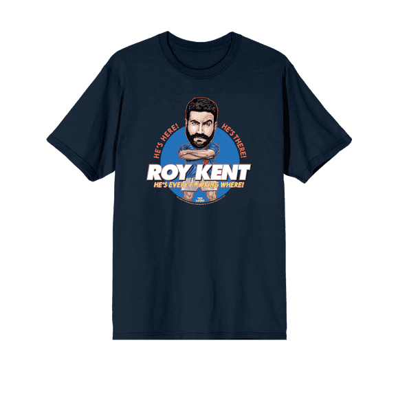Ted Lasso Roy Kent Bobble Head Crew Neck Short Sleeve Navy Men's T-shirt-Medium