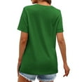 thumbnail image 5 of Hot days, bold styles. Olyvenn Womens Summer Tops Short Sleeve Shirts Trendy V Neck T Shirts for Women Casual Tops Loose Tees Tops 2025 Trending Now Green XXL, 5 of 6