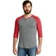 thumbnail image 1 of Camiseta henley de manga 3/4 raglán alternativa para hombre, gris/rojo verdadero, 2X Ropa alternativa 19890, 1 of 1