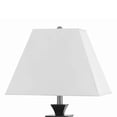 thumbnail image 2 of Benjara BM224688 Trapezoid Shade Table Lamp with Metal Base & 2 Power Outlets, White, 2 of 2