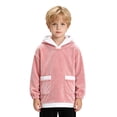 thumbnail image 4 of WhouRiu Boys Girls Solid Color Fuzzy Hoodie Kids Unisex Long Sleeve Hooded Pullover With Pockets Autumn Winter Cozy Warm Soft Sweatshirts,9-10 Years, 4 of 9