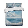 thumbnail image 2 of Coastal Queen Size Down Alternative Comforter, Lightweight Comforter Quilt Bedding Set with Pillow Shams Window Nautical Beach Blue Seaside All Seasons Bed Comforter Duvet Insert 90"x96", 2 of 7