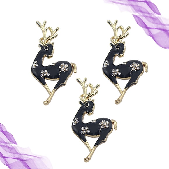 WEUVEB 3PCS Holiday Jewelry Embellishment Phone Case Ornaments Black Decorative Gifts for Ladies