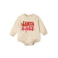 thumbnail image 1 of Gupgi Bébé Fille Garçon Chandail en Molleton de Noël Barboteuse Manches Longues Col Rond Imprimé Père Noël 0-24M, 1 of 9