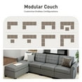 thumbnail image 6 of Sophia & William 102.2"L Modular Sectional Sofa with Storage Modern L-shaped Linen Couch with Ottoman & 5.1" Thicken Gray Cushions for Living Room, Bedroom, 6 of 8