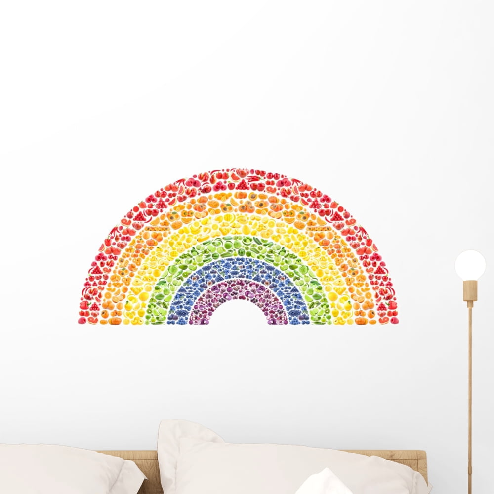 Fruit and Vegetable Rainbow Wall Mural Decal by