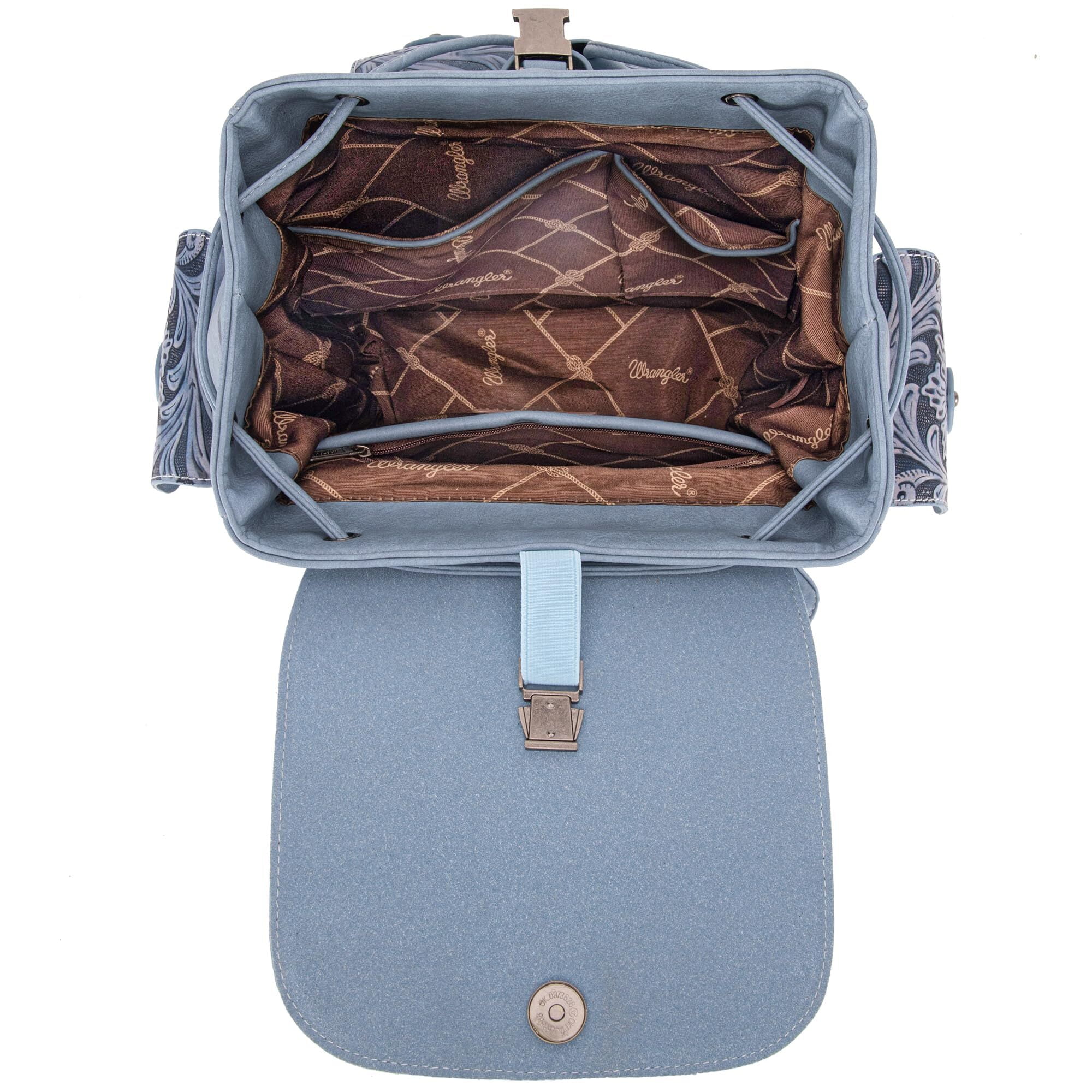 Wrangler Backpack Purse for Women Men Floral Tooled Designer Travel Bags, Jean