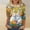 #315-Yellow, variant on Ounisa Womens 3/4 Sleeve T Shirt Crew Neck Easter Bunny Printed Pullover Loose Fit Casual Spring Graceful Tops S-5XL