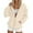 Beige, variant on Bibifish Womens Hoodies Contrast Trim Full Zip Up Drawstring Hoodies Side Pocket Oversized Fit Casual Picnics Mall Trips Sleek Trendy Hoodies