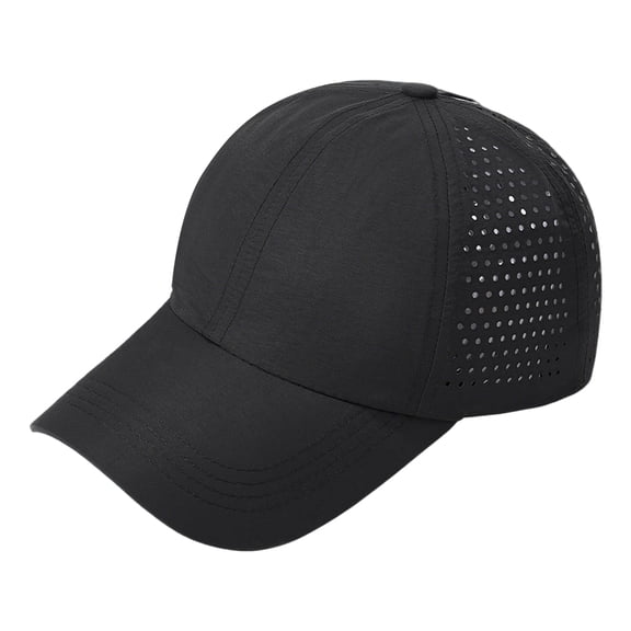 Lispipm Breathable Mesh Baseball Caps for Women Men Lightweight Trucker Hats Outdoor Sports Sun Caps with Ponytail Hole Black