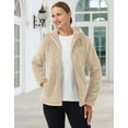 thumbnail image 4 of Pioneer Camp Women's Fuzzy Fleece Jacket Full Zip Up Lightweight Warm Soft Fleece Coat with hood for Spring Fall Winter, 4 of 7