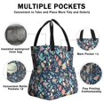 thumbnail image 3 of Pioneer Flower Floral Print Pattern Drawstring Lunch Bag Women - Drawstring Lunch Bag Insulated for Work Office - Stain-Resistant Large Lunchbags for Women with Multi-Pockets, 3 of 6