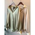 thumbnail image 3 of High Quality Elegant Imitation Silk Blouse Spring Women Fashion Long Sleeves Satin Blouse Vintage Femme Stand Street Shirts, 3 of 5