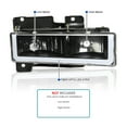 thumbnail image 3 of Spec-D Tuning Black Headlights w/ LED Light Bar Compatible with 1988-1998 Chevy GMC C10 C/K 1500 2500 3500, Suburban, Tahoe, Silverado, Sierra, L+R Pair Head Light Lamp Assembly, 3 of 6