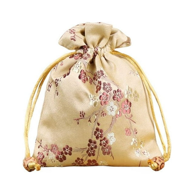 Brocade Jewelry Bag Drawstring Chinese Style Embroidery Chinese Style Embroidery Dustproof Wedding Gift Organizer Party Favors Bags Dust Cover Pack Gold