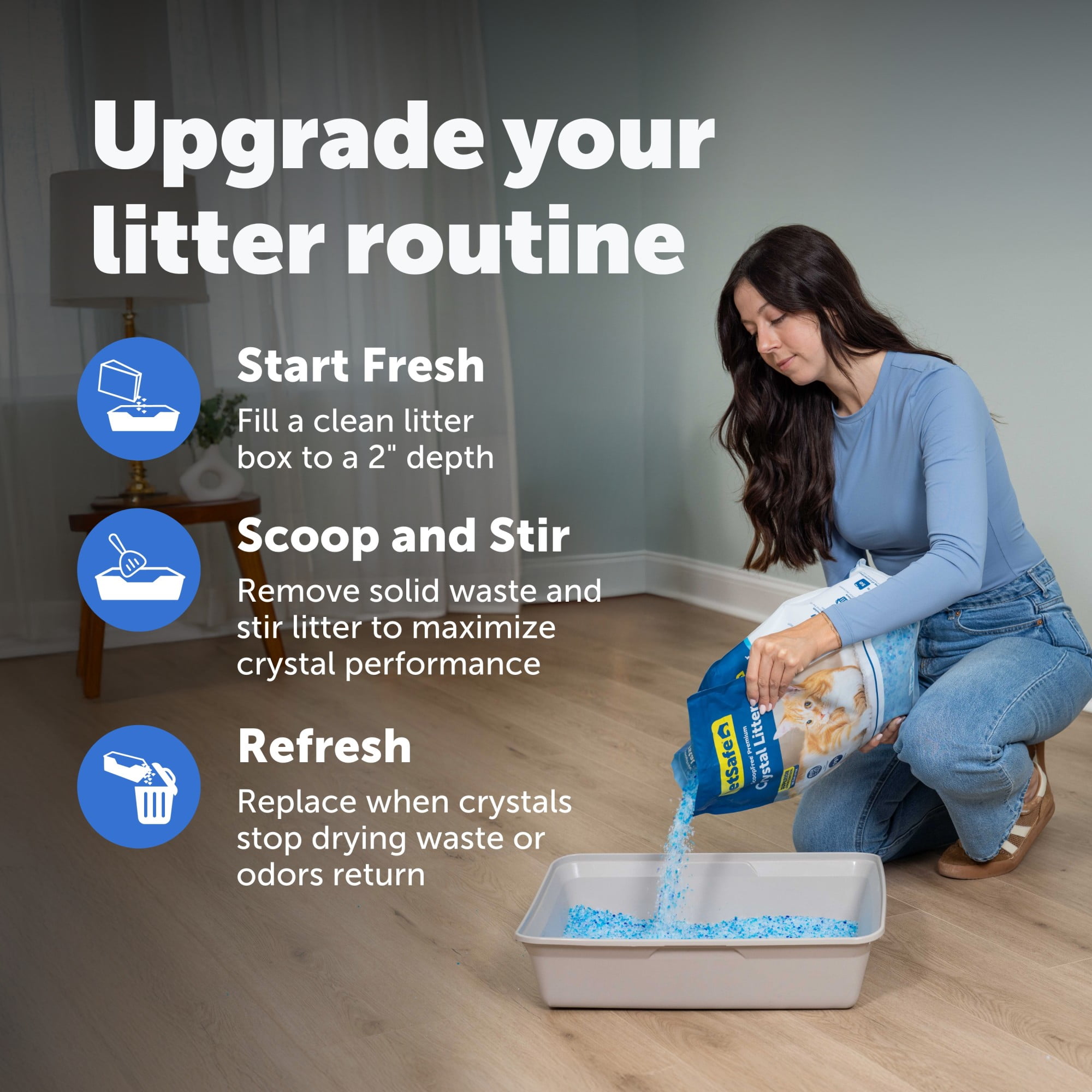 PetSafe ScoopFree Premium Fresh Crystal Cat Litter, 10 lb Bag, Odor Control Lasts Up to 2.5 Months