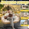 thumbnail image 3 of FKS LIFE Double Egg Chair Swing Chair Hammock Outdoor Patio Furniture Hanging Loveseat with Stand, 3 of 7