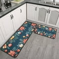 thumbnail image 3 of 2 Pcs Merry Christmas Kitchen Rugs and Mats Set Farmhouse Holiday New Year Kitchen Floor Mat Anti Fatigue Kitchen Rugs and Matsfor Outdoor Bedroom (47x17+30x17 Inches), 3 of 7
