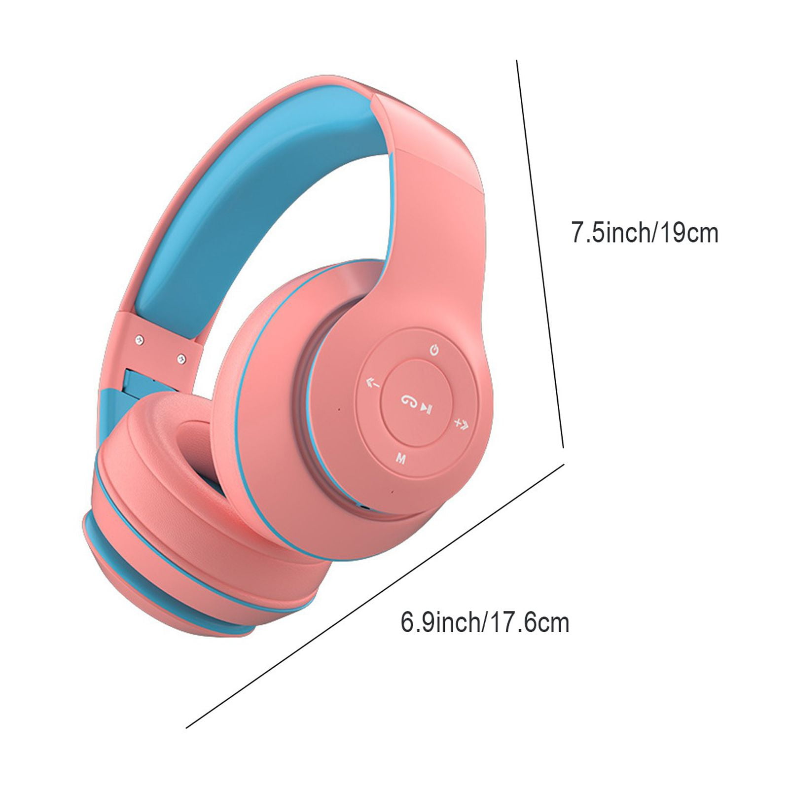 LACKUST Bluetooth 5.1 Subwoofer Headphones,Clearance Noise Cancelling Bluetooth Headphones for Kids,Enhanced Wireless Audio for Mobile,Computer,and Sports,Pink