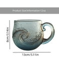 thumbnail image 7 of Tupukom Home Glass Wave Mug, 12 oz Handblown Ocean Wave Glass Mug Cup, Unique Textured Beach Theme Mugs for Tea, Wine, Handcrafted Sea Inspired Drinkware Gifts, for Ocean Lovers, 7 of 7
