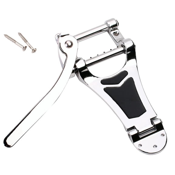 1 Set Zinc Alloy Jazz Electric Guitar Tremolo Taiiece Bridge with Screws Chrome
