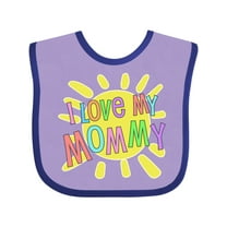 Inktastic I Love My Mommy Sun and Rainbow Letters Boys or Girls Baby Bib
