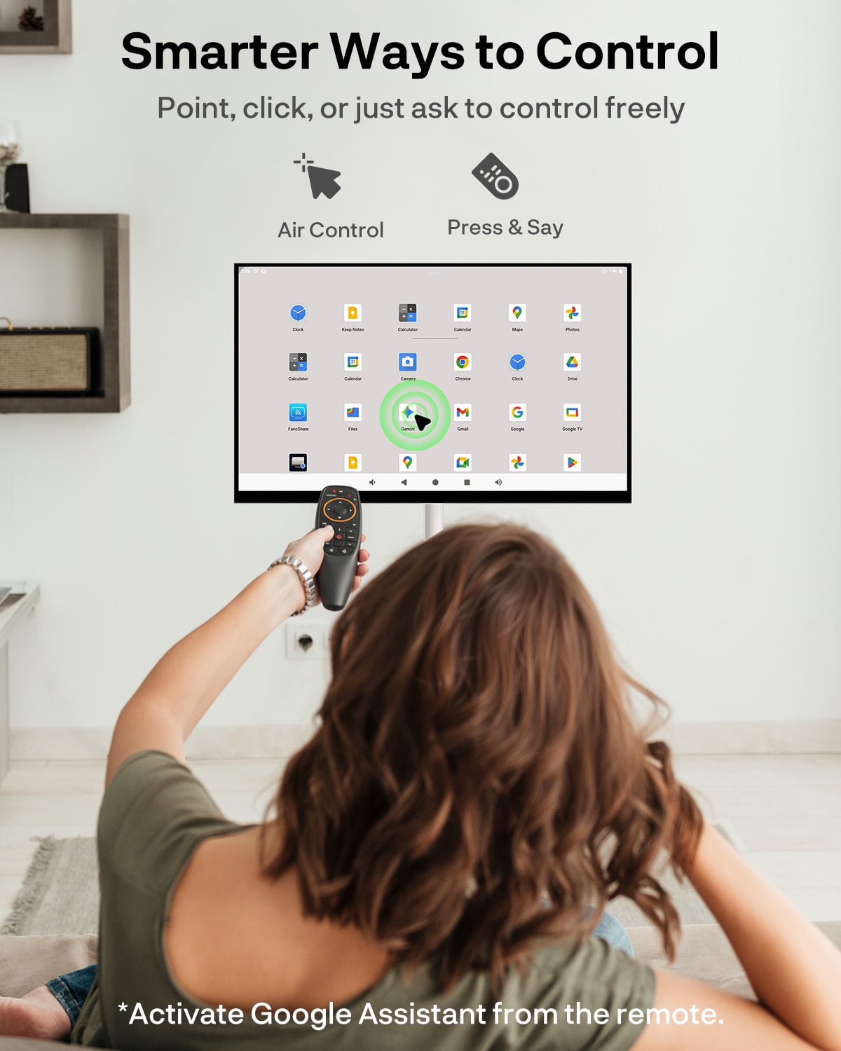 SYLVOX 27" Rolling TV with Camera, Large Tablet on Wheel, 1080p TouchScreen, 10000mAh Battery, Android 14, 8GB RAM+128GB, Voice Remote, Dual 10W Speakers, Full Swivel, White