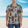 thumbnail image 2 of Susaid Bright Insects Print Short Sleeve Shirts Button Down Casual Shirts Summer Beach Aloha Button Down Short Sleeve for Men ,Large, 2 of 7