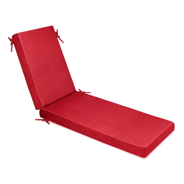 Milliard Cojín para silla de jardín con espuma viscoelástica para exteriores, con funda impermeable y lavable, color rojo, 73x21x2,5