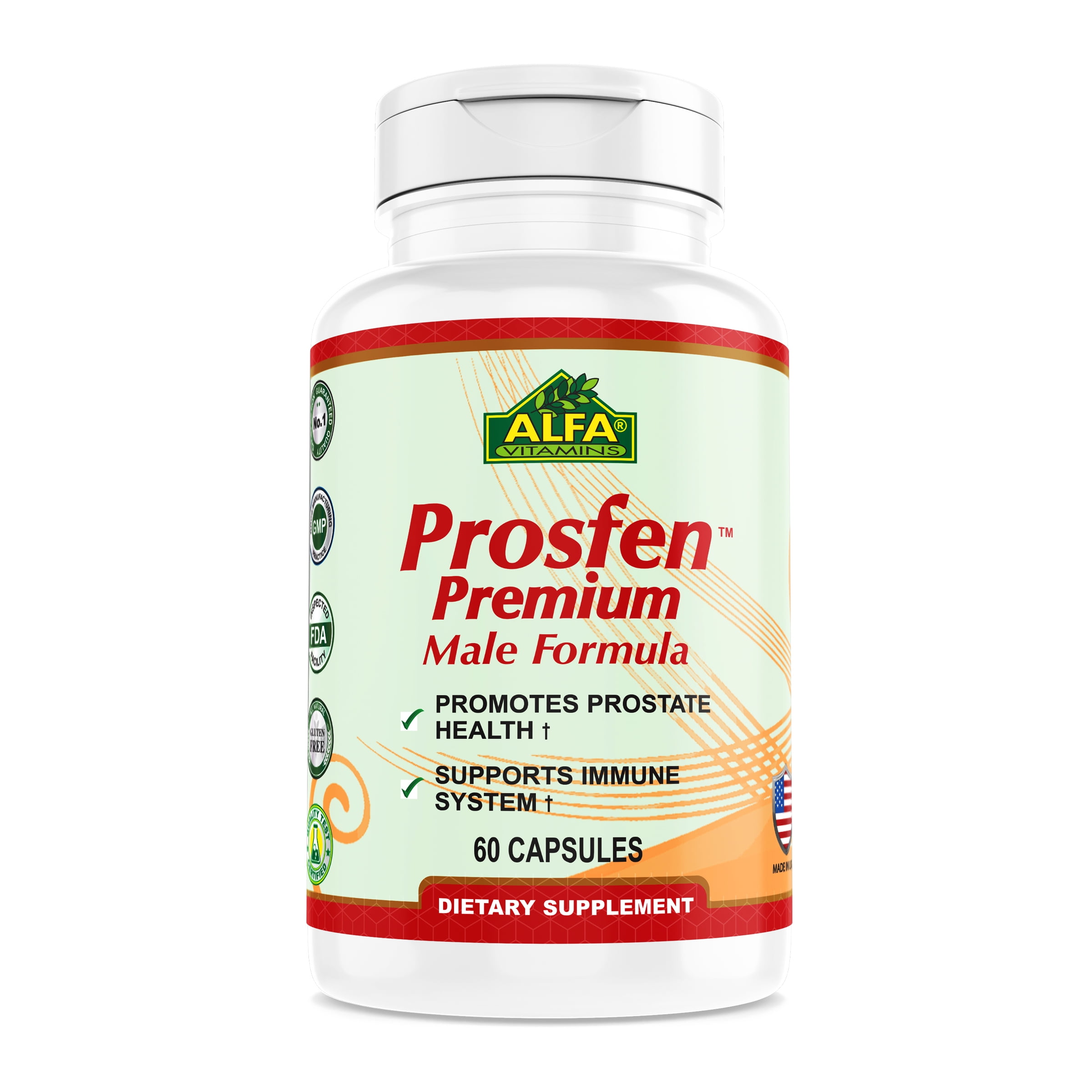 Prosfen Premium Male Formula by Alfa Vitamins - Promotes Prostate Health & Male Immunity Daily - 60 Capsules