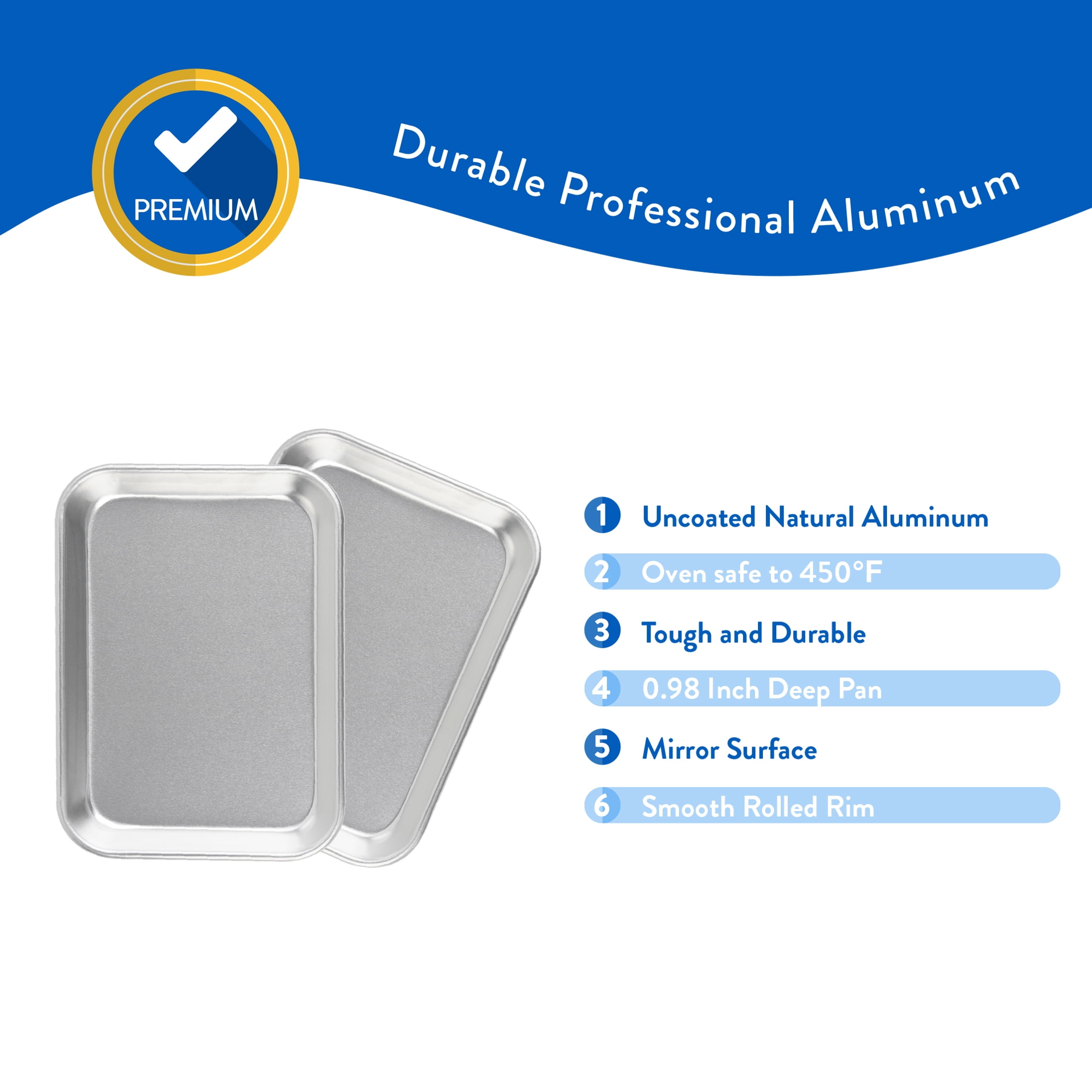 Mainstays Aluminum Baking Sheet 2pc Set, 7x10 inches, Burger Tray