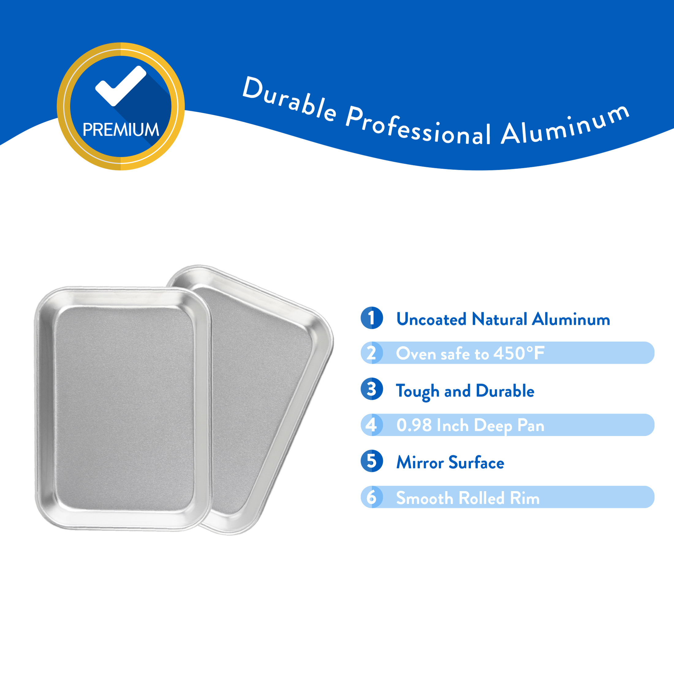 Mainstays 2-Piece Aluminum Baking Sheet Set, 7" x 10" photo 5