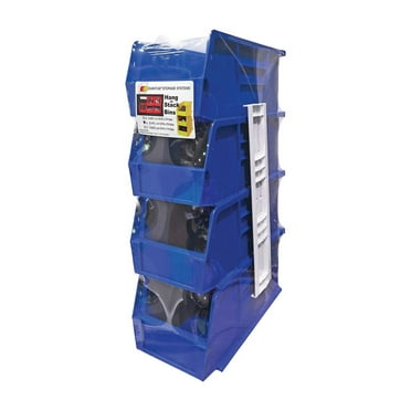 Quantum Storage 5-1/2 in. W X 11 in. H Stack and Hang Bin Polypropylene 4 pk Blue
